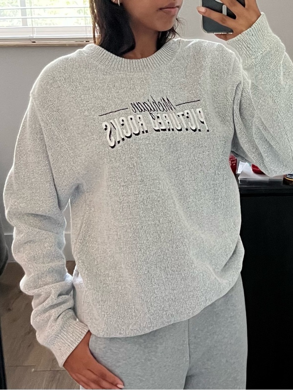 Men's Crewneck Pullover Sweater - Light Gray